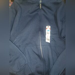 Fruit of the Loom Men's Navy Zip Hoodie Size Large